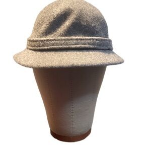 Vintage Kangol wool clipper light grey bowler style made in England cap OS